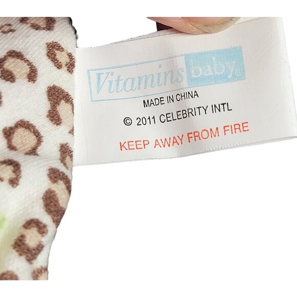 Vitamins Baby Leopard Lovey Plush Toy 8" Floral Cheetah Print 2011 Security Cat - Picture 9 of 11